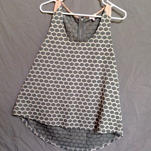 Pink Grey Beige Geometric loose fit zip back tank